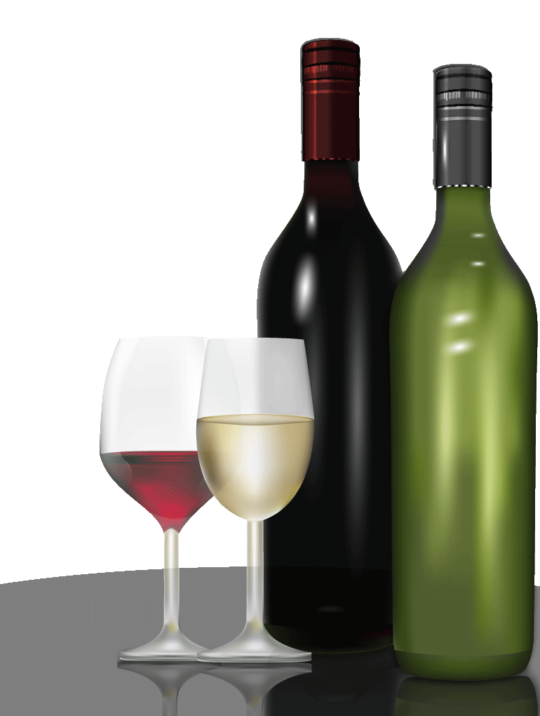 Vektorgrafik Gläser und Weinflaschen