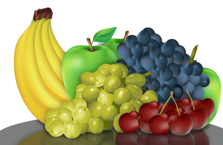 Vektorgrafik verschiedener Obstsorten